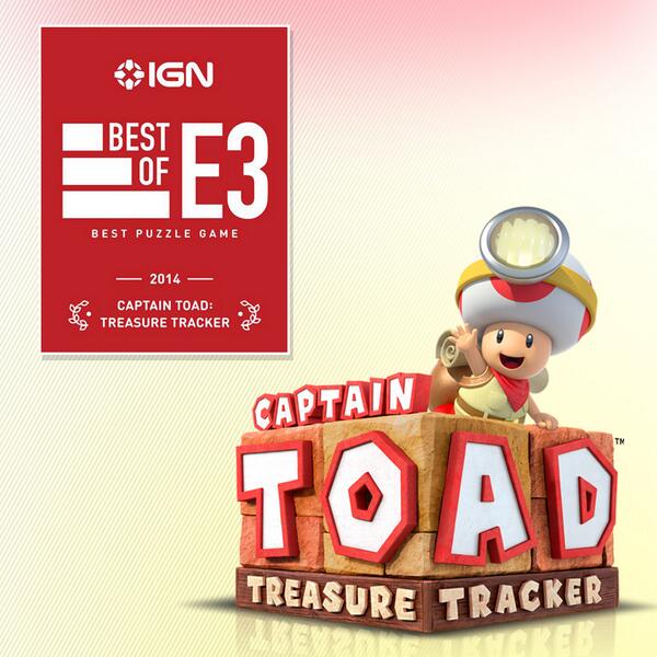 NintendoAmerica's tweet image. Captain Toad: Treasure Tracker just tracked its first treasure, winning the @IGN award for โBest Puzzle Gameโ at #E3.
