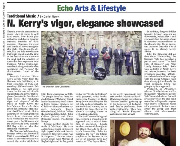 The first review of 'Shannon's Lovely Vale' has arrived courtesy of The Irish Echo, New York. Thanks to Daniel Neely!