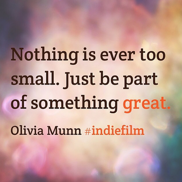 filmindependent's tweet photo. "Nothing is ever too small. Just be part of something great." - @oliviamunn #CoffeeTalk http://t.co/mvrjHcumm6 http://t.co/wipyBuupbb
