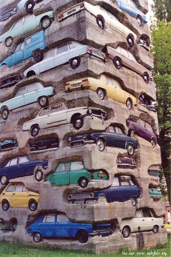 recordsbook's tweet photo. Concrete &amp; Cars!!! ARMAN Long Term Parking, 1982, Parc de sculpture Le Montcel, Jouy-en-Josas, France http://t.co/DU1iOvh26w