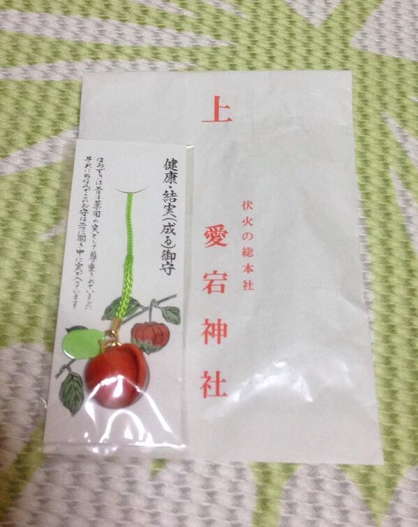 とーこ Auf Twitter 母の東京土産 ほおずきのお守りです 愛宕神社で行われる千年詣りのときにのみ売られる特別なお守りらしいです ほおずきは昔薬用の実とされ ほおずき守りは健康祈願の意があるとか これを母は私に 鬼灯様だよ と言いながら渡しましたw