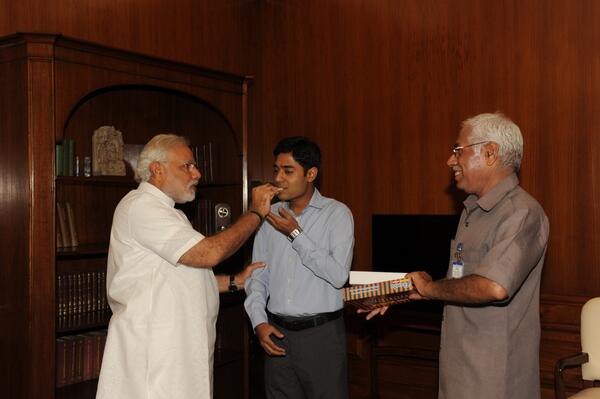 narendramodi's tweet image. Congratulated Rajesh Kumar, son of a PMO staff member, on clearing civil services exam. A proud accomplishment!