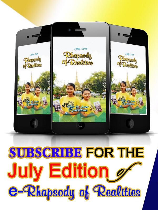 rhapsodynetwork's tweet photo. Subscribe for the July Edition of Rhapsody of Realities and win fantastic prices. http://t.co/iOOMVGZ4DI http://t.co/HVTd3qexEv