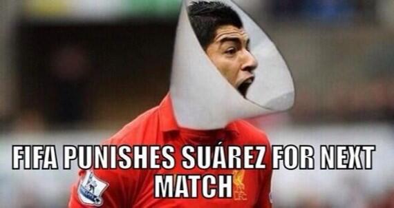 marca's tweet photo. Así se bromea en las redes sociales sobre el mordisco de Luis Suárez http://t.co/Gj6enk5PeJ #Brasil2014 http://t.co/7rw1sR8VTu