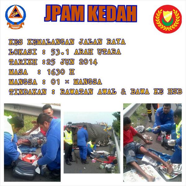 syifaz13's tweet photo. Terbaik @JPAMKOTASETAR23  respon kes MVA di higway utara selatan. @JpamKedah @JPAMtwiter @SaifuddinJPAM http://t.co/EJPJWEXPgH