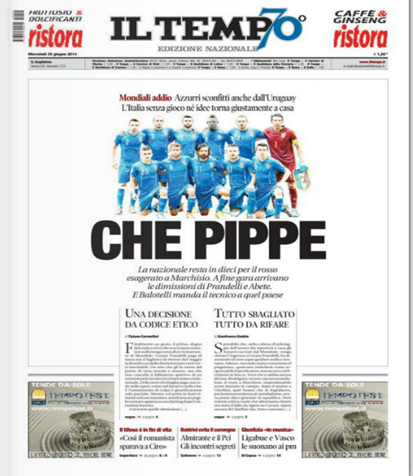 AMoriconi's tweet image. Ma che davvero... @tempoweb #fotine #pippe #ItaliaUruguay  edicola.iltempo.it/iltempo/books/…