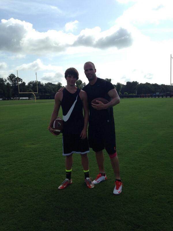 My quarterback and I getting better this morning.  One stone at a time #Mountdora #onestoneatatime #wintheday