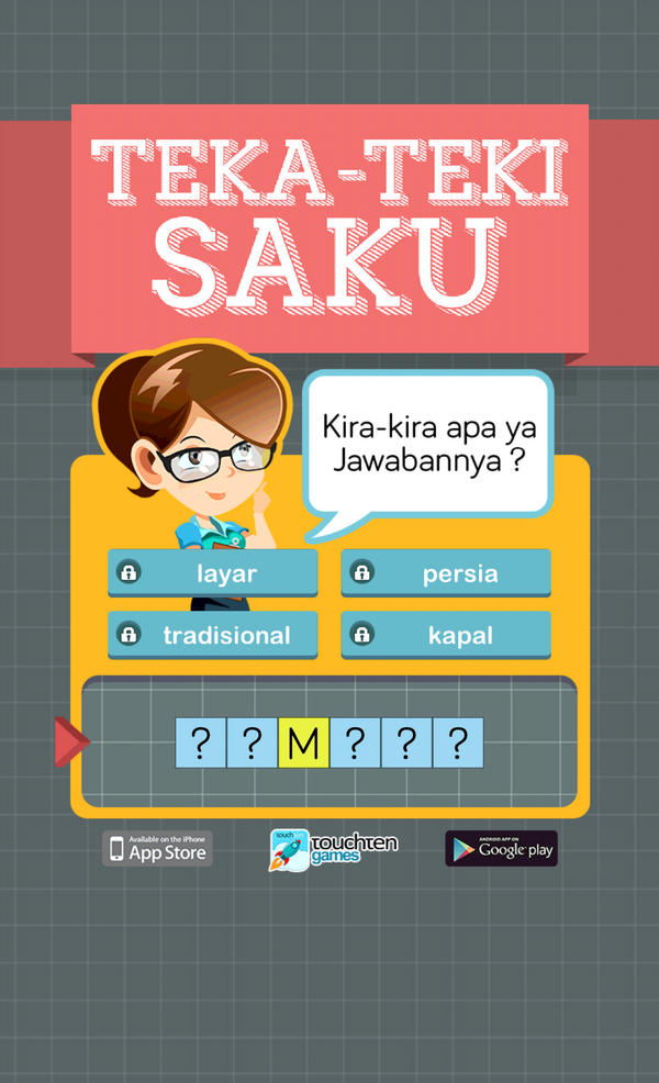 Fres_Way's tweet photo. Jawabannya apa ya? Bantu aku memecahkan #TekaTekiSaku ini! download gratis di http://t.co/r6oiKGCvN3 @touchtengames http://t.co/KO4wTV1fIf