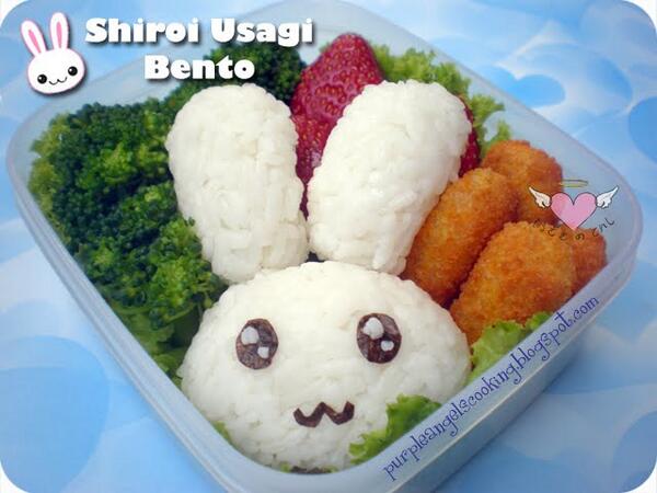 baoivyu's tweet photo. @aagjy ini bento kelinci nya :) kalau rasanya gaenak, mian >< http://t.co/pxXcI01Lqg
