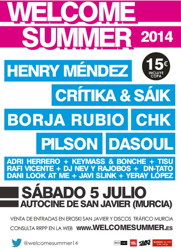welcomesummer14's tweet photo. @OfficialCHK @OfficialCyS @henrymendez_ @BorjaRubioMusic @soypilson @dasouloficial nos vemos en 3 semanas en Murcia http://t.co/eJZYgefEZw