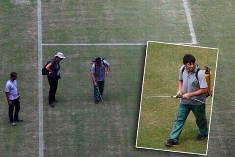 WorldCupProb's tweet photo. We may or may not be painting the field green. Nothing to see here folks. #WorldCup #WorldCupProblems http://t.co/MEDa6n7yAB