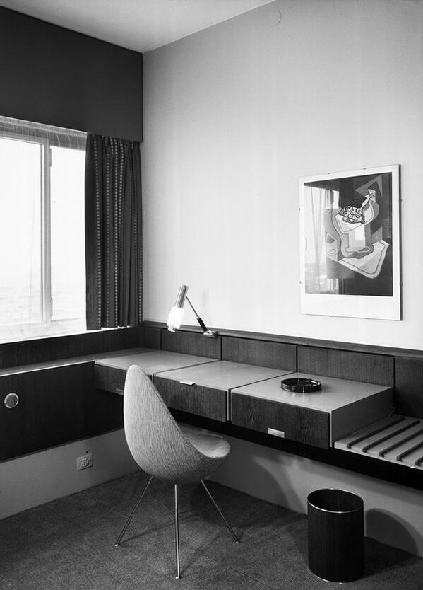 maxenrich's tweet photo. The return of Arne Jacobsen's Drop chair (originally designed for the SAS Hotel, in 1958) https://t.co/K1iJvBm5tD http://t.co/B2GJ9lXSDb