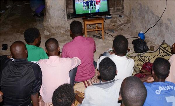 MyPatriotsWorld's tweet photo. Photo: Fans watch a live screening of the opening match #BRA vs #CRO in the Somalian capital Mogadishu. #WorldCup http://t.co/0wo4j9QZmU