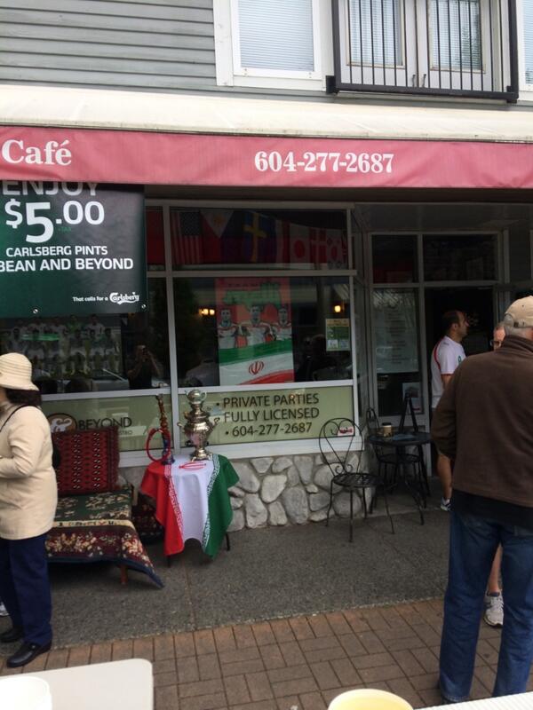 World Cup party continuing at bean and beyond today. Come support Iranian Day <a href="/worldcupstevstn/">worldcupsteveston</a> @Steveston_SMA