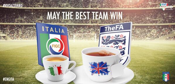 #ENGITA RT for coffee #ITA, FAV for tea #ENG May the best team win! #TwitterFairPlay