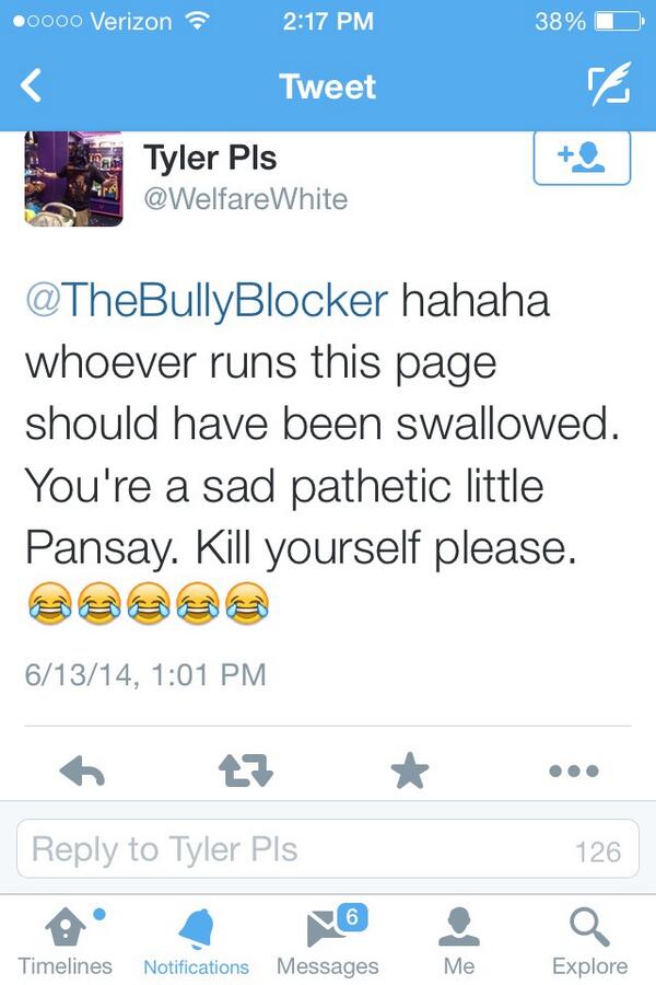 TheBullyBlocker's tweet photo. Go report them please :) http://t.co/d9Liz6COrS