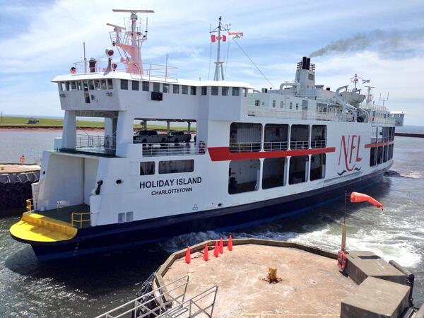 Holly, docking back in Wood Islands. Ready for the 2014 season. #newpaintjob #LookingSharp @NFLFerries