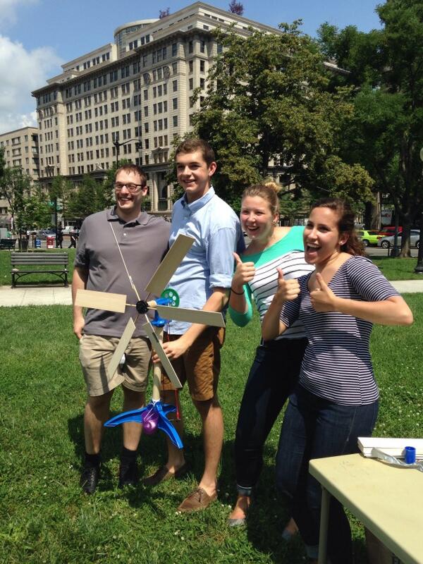 USCleanPower's tweet photo. The winning team for "Fastest Turbine Built," the Turbinators, for #GlobalWindDay contest in DC http://t.co/C2FYEJAAlZ