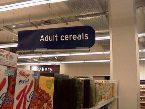 FunnyPicsDepot's tweet image. 50 Shades of Grain
Porn Flakes
Special D
Rice Frisky
Captain munch
Cheery Hoes