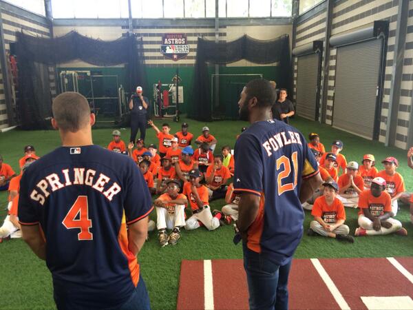 Houston Astros on X: George Springer and Dexter Fowler at the Astros Urban Youth  Academy this morning.  / X