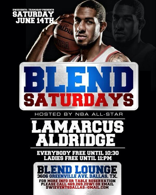 DallasHot100's tweet photo. #BlendSaturdays #TheBestofBothWorlds #NFL #NBA Bash hosted by  #LamarcusAldridge with  @DJASAP &amp; #TheTeamASAPEmpire http://t.co/cIVKWAAh9M
