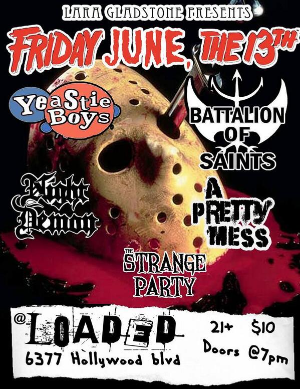metalassaultLA's tweet photo. Tonight at @LoadedHollywood: @LG_Presents @NightDemonBand w/ #BattalionOfSaints,  @APrettyMessBand &amp; more, 21+, $10. http://t.co/il2Jc0IRaE