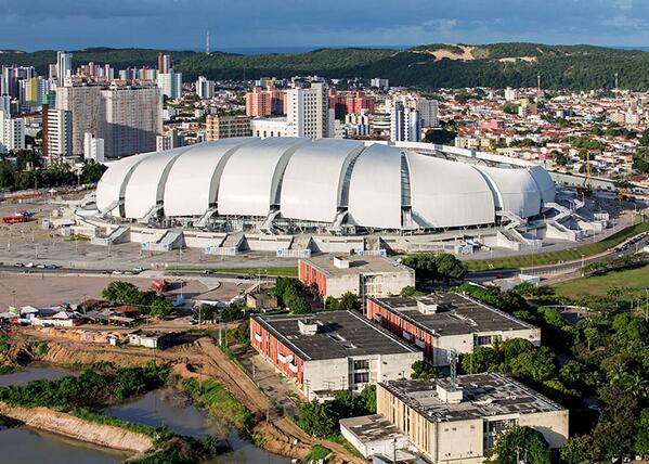 Brazil's #FifaWorldCup stadiums - Arena das Dunas by Populous, Natal: dezeen.com/2014/06/12/bra…
