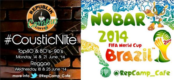 RepCamp_Cafe's tweet photo. Malam ini @RepCamp_Cafe Present #CousticNite | TOP40 Sun, jgn lupa mau pamer suara boleh bgt kok.
http://t.co/0Gqu0a2DYi"
