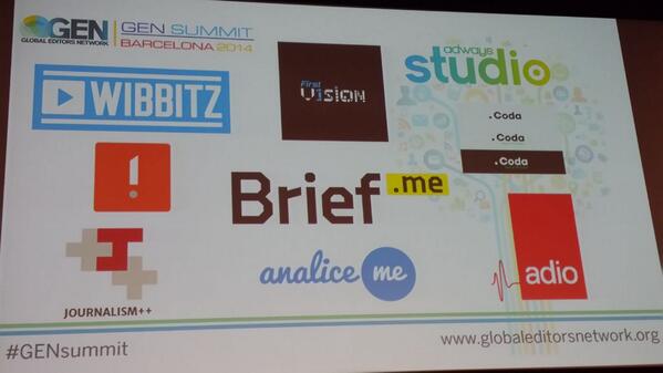 mberzosa's tweet photo. Startups for News Grand Finale -> #GENSummit / @Wibbitz with special mention... Winner: @CodaStory http://t.co/VWsTVY76UQ