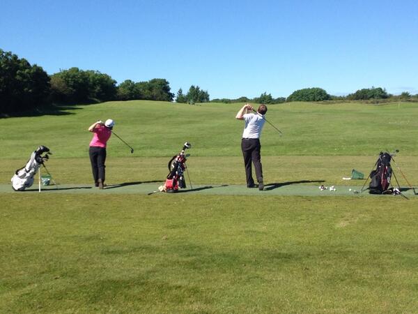 Pro shop team Donna &amp; Moonie enjoying some down time during the SteveBristow_SM golf day #teamwork