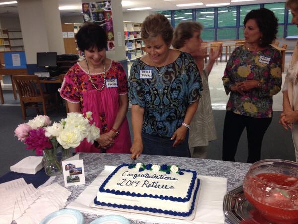 Cutting cake and celebrating with our retirees last night at SC! Thank you for your many years of service to APS!