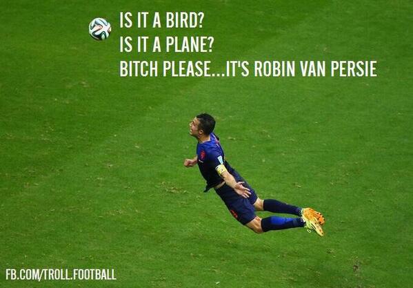"<a href="/Annadenicola/">Anna-Teraysa Denicola</a>: I believe I can fly..lol #spainvsnetherlands #WorldCup2014 #vanpersie "