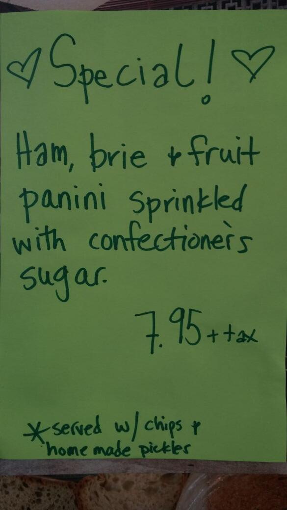 Ham and brie and fruit...oh my! Check out our tasty new sandwich special: #rvadine #coffee