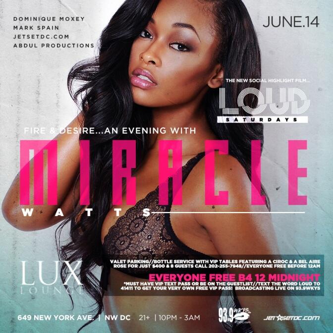 #PressPlay One day away : MIRACLE WATTS x #LoudSaturdays at LUX LOUNGE S/O @dominiqueMoxey @darnellmvp