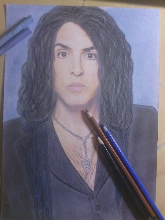 MadeOf_You's tweet photo. CRAZY NIGHTS with fantastic guys from @KISSOnline and their marvellous music. Drawing @PaulStanleyLive tonight:) http://t.co/9IyZf8WFnW