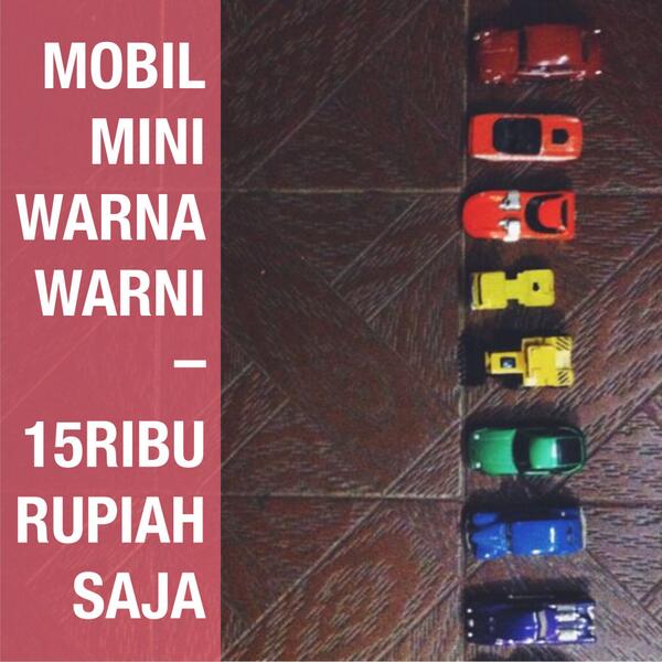 #Mobil mini warna warni, siap keluar dari garasi kami seharga 15ribu rupiah saja! #secondhand #vintage #bandung