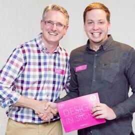 DISresearchcomp's tweet image. RT @ntugraphics: Tom Wood receives overall winner for Design in sight competition for his reimagining of Malibu.