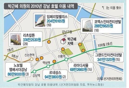 sssswwwwhh's tweet photo. 그때도 창중이가 내시였나? ㅋㅋ RT @Schalom1004: 박근혜 의원의 2010년 강남 호텔 이용 내역. 호텔에서 뭘 했는지 궁금하긴하네.ㅋㅋㅋㅋㅋ http://t.co/S2GHQrKnJ0