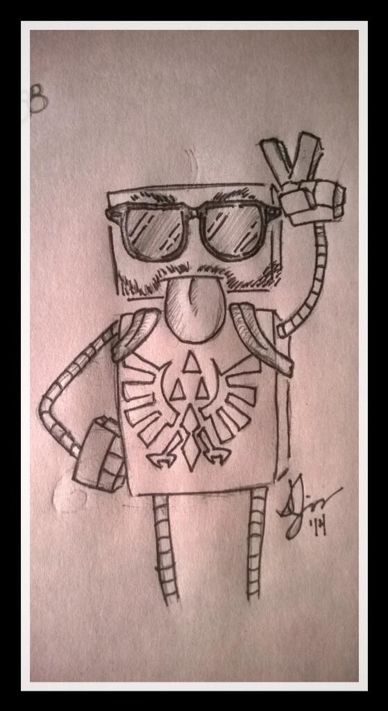IWantItsJustSam's tweet image. Doodle I just finished of my friend Rogelio. :D #RobotDoodle #Original