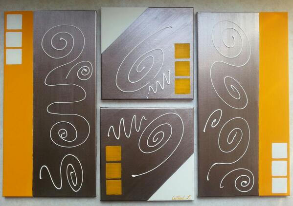 Caillardartiste's tweet image. Mon #quadriptyque &quot;exaltation&quot; #acrylique sur toile...2(60cmx30cm) 2(30cmx30cm) Très bon week end à tous..