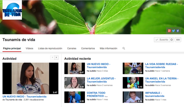 Tsunamisdevida's tweet photo. Ya somos 500 en Youtube. ¡Que pasada!. ¡Gracias a tod@s! http://t.co/IYdJBKZFoJ