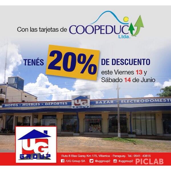 UGGroup2's tweet image. Hoy seguimos con el descuento del 20 % para TODO lo que quieras con las tarjetas de Coopeduc!