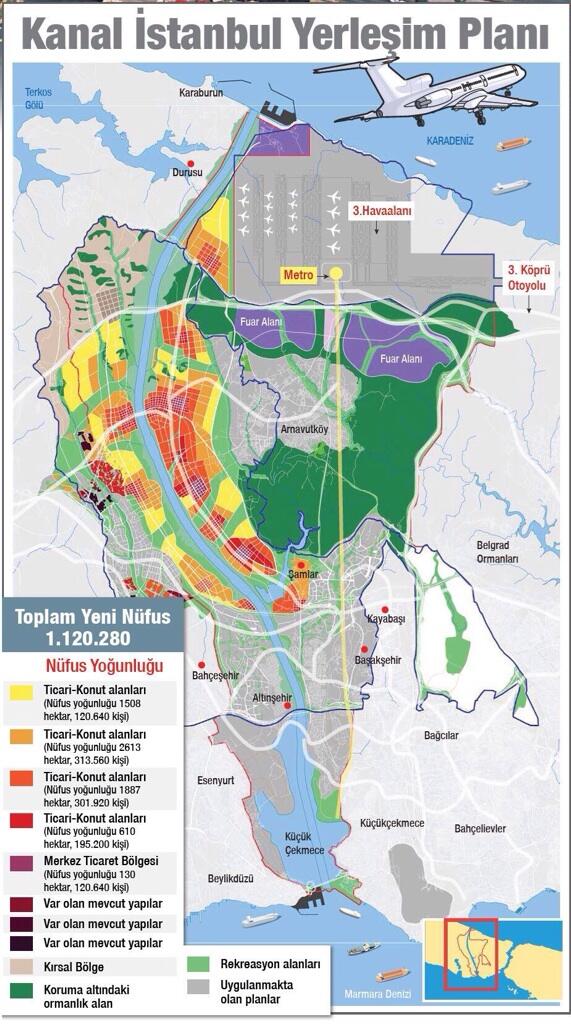 Tahmini Kanal istanbul güzergahı