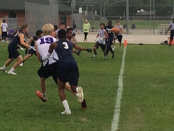 Cam TD catch - MCS Mustang 7 on 7 Football in Stephenville #GoStangs #TheFutureStartsNow #MidlandChristian #Football