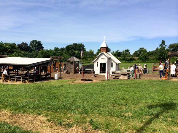 ExploreEVV's tweet photo. There's a whole western town in set up for the National Congress of Old West Shootists! #ncows #evansville http://t.co/BkbJKoaaXU