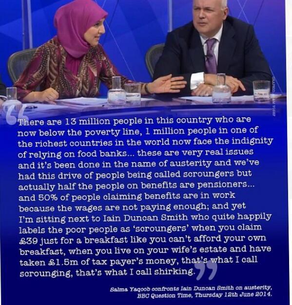 Naomi_Fowler's tweet image. Millions of us couldn't have put it better. @SalmaYaqoob takes on Conservative Secretary of State for Work &amp;amp; Pensions