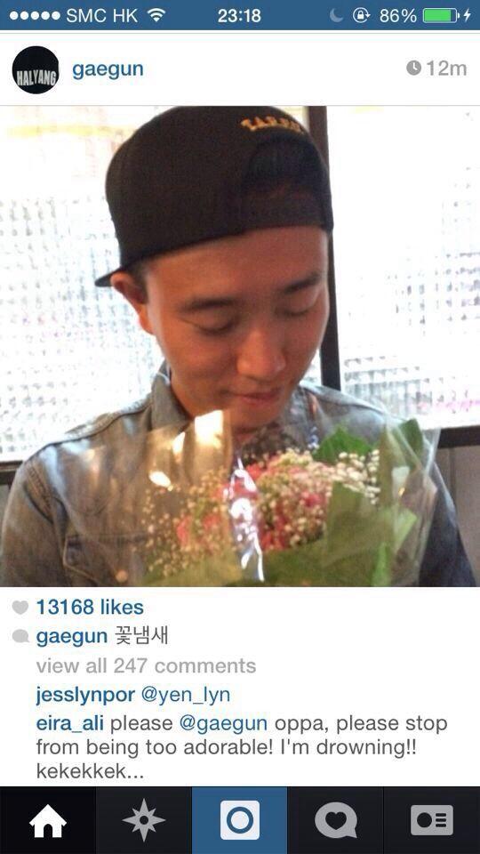 dreamergally's tweet photo. GARY INS update: Pic 1: my Hong Kong noona;Pic 2 smell of flowers http://t.co/h5wS99RqaF