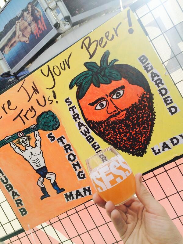 KevinBrauch's tweet image. #SessionTO @drinkgoodbeer @DrinkingRobot Come try #AWESOME beer! STRAWBERRY &amp;amp; RHUBARB 6.0'/. SIDESHOW SAISON Cheers!