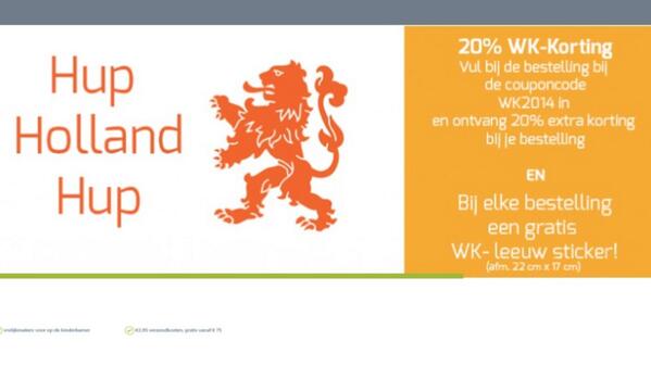 20% WK-korting bij elke bestelling in de webshop en gratis WK sticker! 
kidzstijl.nl/index.php?rout…