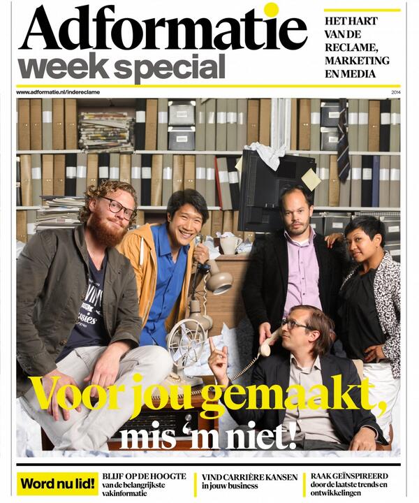 RogerBloem's tweet photo. @jpschadde @JOng25 @HumphryJoey @MarrigtvdValk On the cover of a magazine... #marcom14 http://t.co/2uAnsaZ7LL